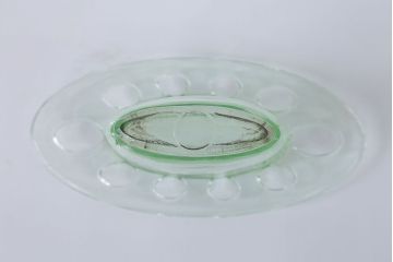 アンティーク雑貨　イギリスアンティーク　デプレッショングラスの大きな花瓶