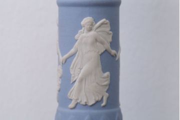 アンティーク雑貨　イギリスアンティーク　Wedgwood(ウェッジウッド)・ジャスパー・キャンドルホルダーペアセット