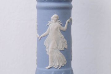 アンティーク雑貨　イギリスアンティーク　Wedgwood(ウェッジウッド)・ジャスパー・キャンドルホルダーペアセット