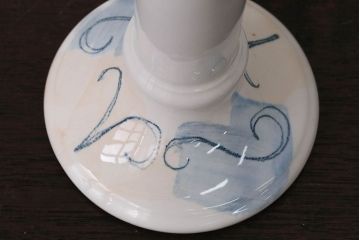 アンティーク雑貨　イギリスアンティーク　POOLE Pottery(プール・ポッタリー)のキャンドルスタンドペアセット