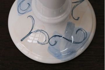 アンティーク雑貨　イギリスアンティーク　POOLE Pottery(プール・ポッタリー)のキャンドルスタンドペアセット