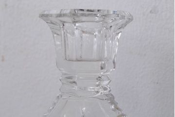 アンティーク雑貨　イギリスアンティーク　クリアガラスのキャンドルスタンドペアセット