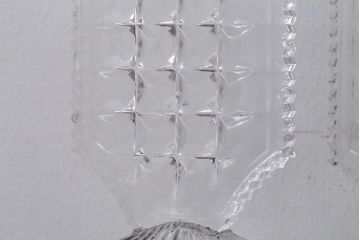 アンティーク雑貨　イギリスアンティーク　クリアガラスのキャンドルスタンドペアセット