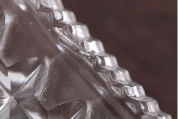 アンティーク雑貨　イギリスアンティーク　クリアガラスのキャンドルスタンドペアセット