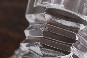 アンティーク雑貨　イギリスアンティーク　クリアガラスのキャンドルスタンドペアセット