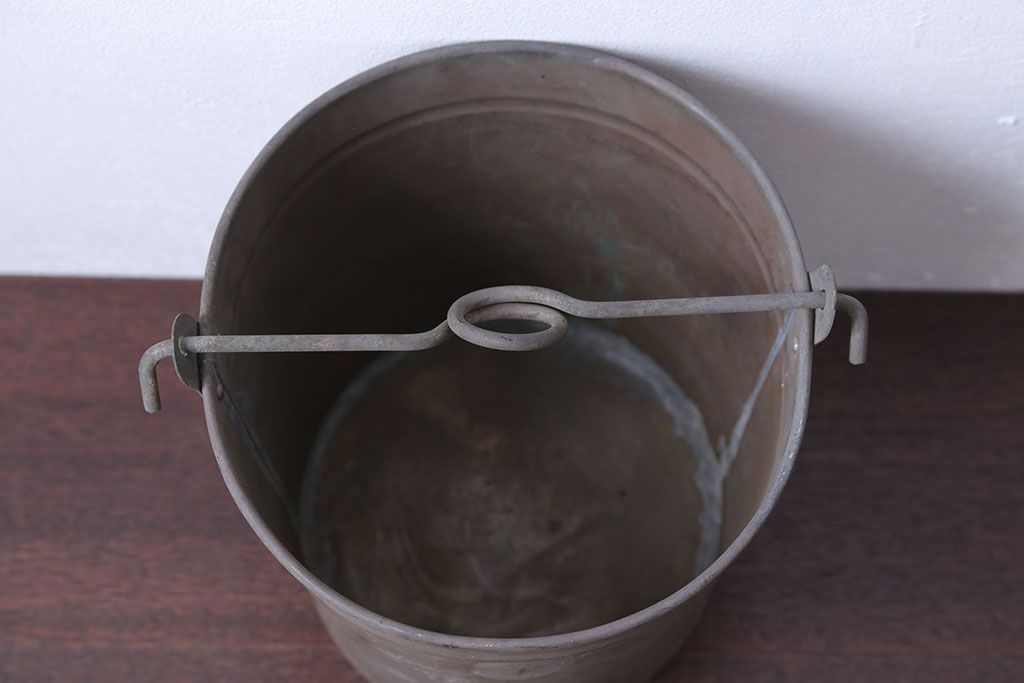 アンティーク雑貨　アンティーク　古い銅製のバケツ