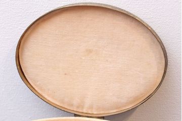 アンティーク雑貨　イギリスアンティーク　プチポワンのジュエリーケースとバラの刺繍のガラスケース2点セット