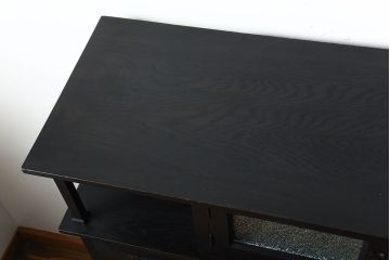 アンティーク家具　大正ロマン　古い木製のモダンな高級変わり型収納棚