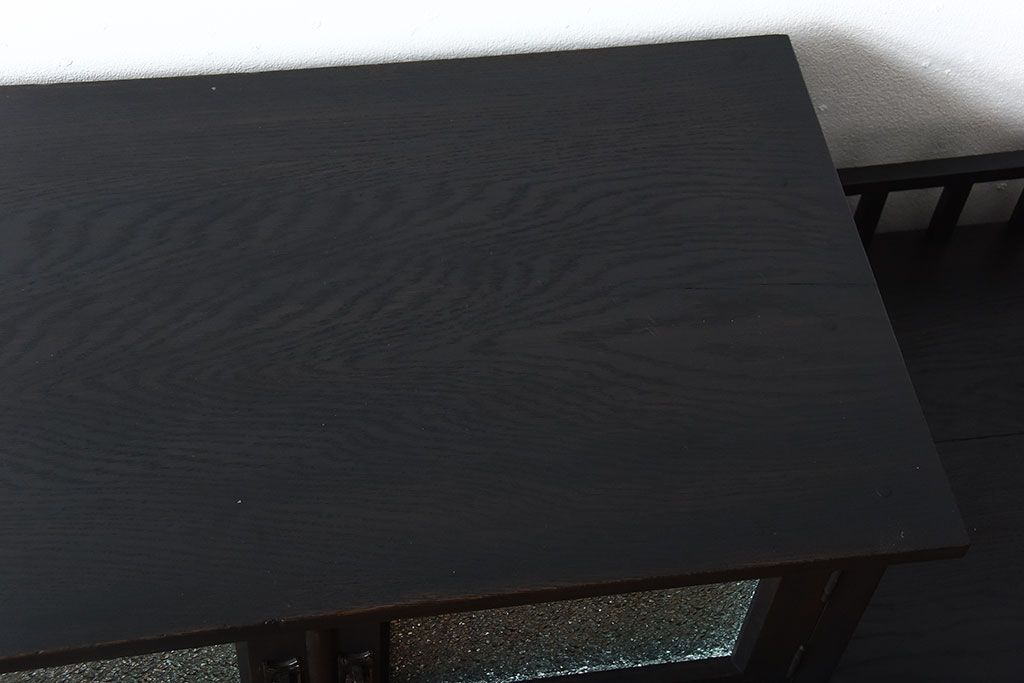 アンティーク家具　大正ロマン　古い木製のモダンな高級変わり型収納棚