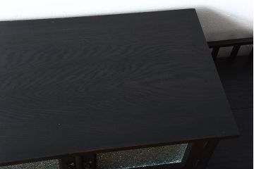 アンティーク家具　大正ロマン　古い木製のモダンな高級変わり型収納棚