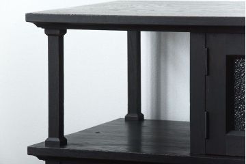 アンティーク家具　大正ロマン　古い木製のモダンな高級変わり型収納棚