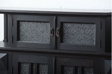 アンティーク家具　大正ロマン　古い木製のモダンな高級変わり型収納棚