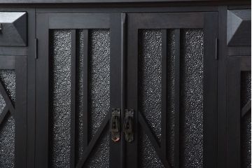 アンティーク家具　大正ロマン　古い木製のモダンな高級変わり型収納棚