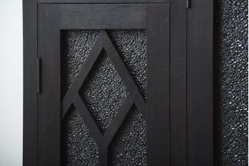 アンティーク家具　大正ロマン　古い木製のモダンな高級変わり型収納棚