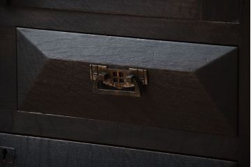 アンティーク家具　大正ロマン　古い木製のモダンな高級変わり型収納棚