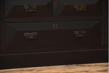 アンティーク家具　大正ロマン　古い木製のモダンな高級変わり型収納棚