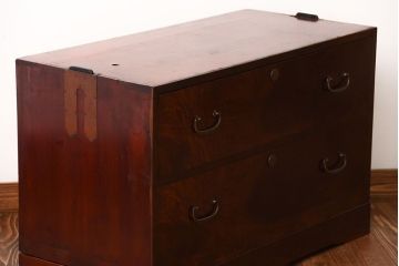 アンティーク家具　和製アンティーク　前面欅材!杢目の美しいシンプルな衣装箪笥