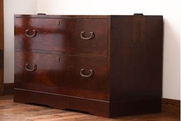 アンティーク家具　和製アンティーク　前面欅材!杢目の美しいシンプルな衣装箪笥