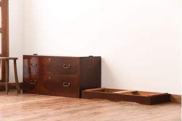 アンティーク家具　和製アンティーク　前面欅材!杢目の美しいシンプルな衣装箪笥