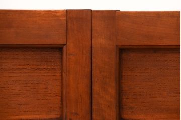 古民具・骨董　鏡板欅材のアンティーク引き戸2枚セット(1)