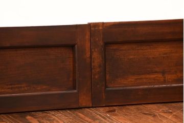 古民具・骨董　鏡板欅材のアンティーク引き戸2枚セット(2)