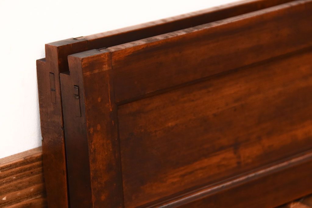 古民具・骨董　鏡板欅材のアンティーク引き戸2枚セット(2)