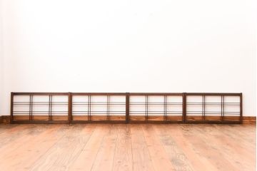 古民具・骨董　古い木のアンティーク格子戸4枚セット