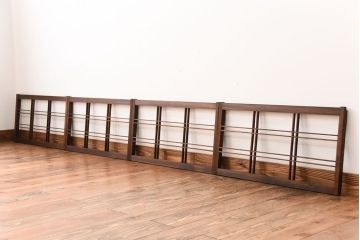 古民具・骨董　古い木のアンティーク格子戸4枚セット