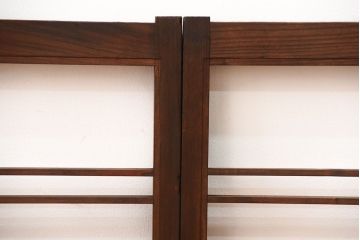 古民具・骨董　古い木のアンティーク格子戸4枚セット