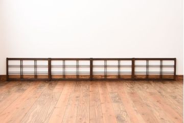 古民具・骨董　古い木のアンティーク格子戸4枚セット