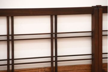 古民具・骨董　古い木のアンティーク格子戸4枚セット