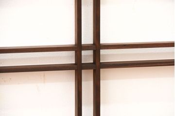 古民具・骨董　古い木のアンティーク格子戸4枚セット
