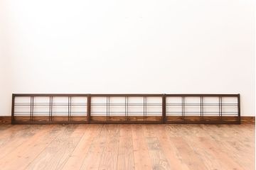 古民具・骨董　古い木のアンティーク格子戸3枚セット