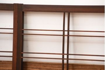 古民具・骨董　古い木のアンティーク格子戸3枚セット