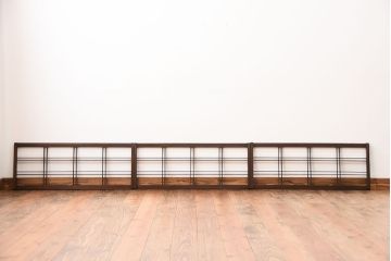 古民具・骨董　古い木のアンティーク格子戸3枚セット