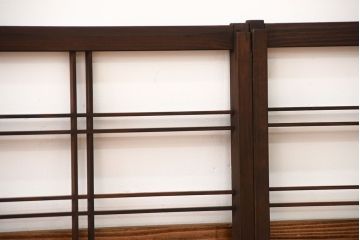 古民具・骨董　古い木のアンティーク格子戸3枚セット