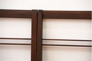 古民具・骨董　古い木のアンティーク格子戸3枚セット