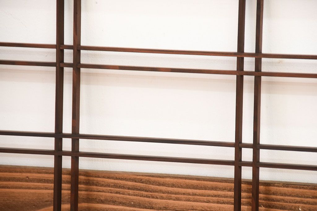 古民具・骨董　古い木のアンティーク格子戸3枚セット