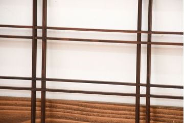 古民具・骨董　古い木のアンティーク格子戸3枚セット