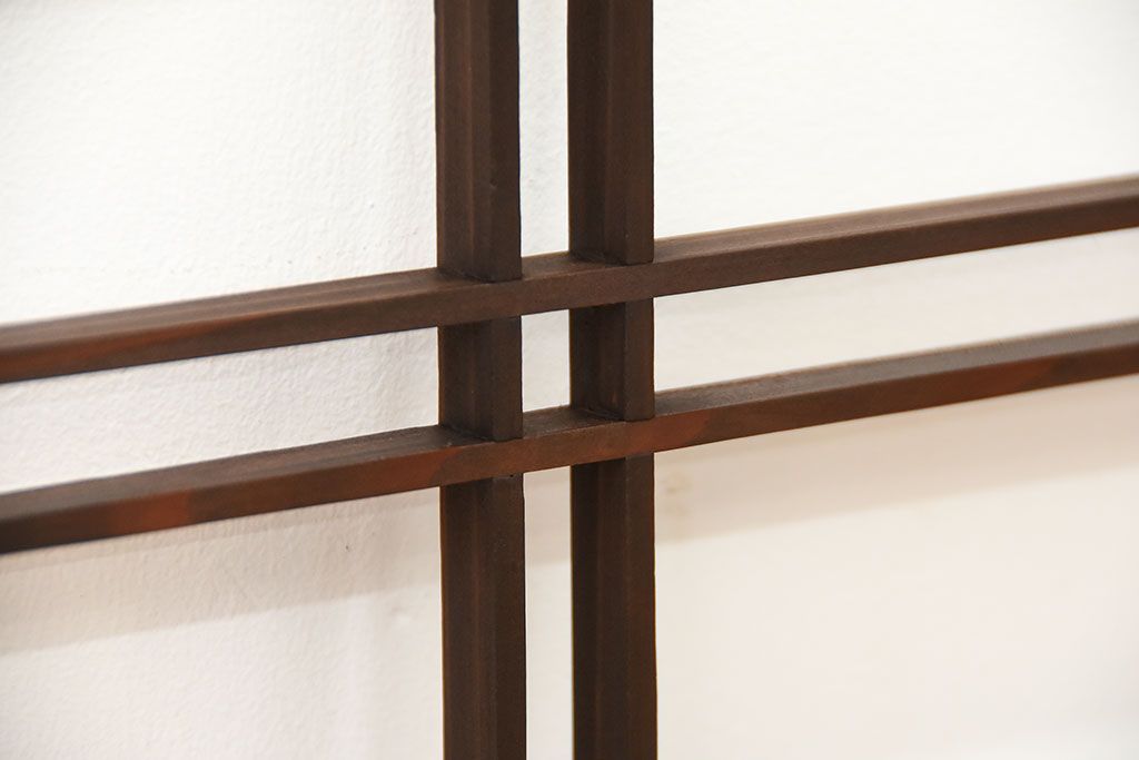 古民具・骨董　古い木のアンティーク格子戸3枚セット