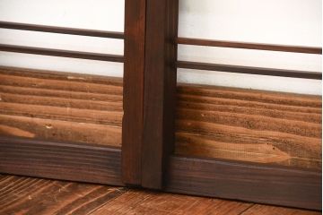 古民具・骨董　古い木のアンティーク格子戸3枚セット