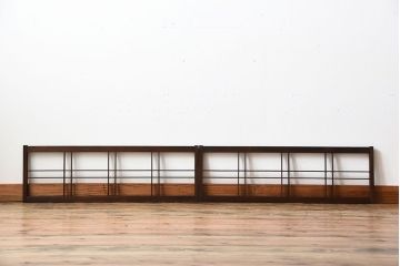 古民具・骨董　古い木のアンティーク格子戸2枚セット(1)
