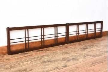 古民具・骨董　古い木のアンティーク格子戸2枚セット(1)