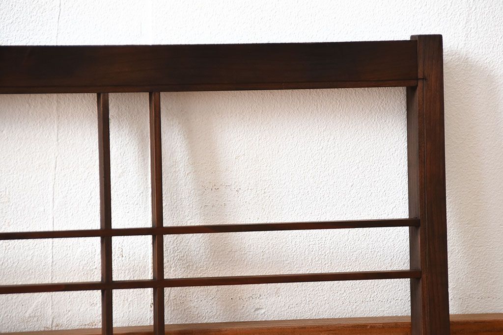 古民具・骨董　古い木のアンティーク格子戸2枚セット(1)