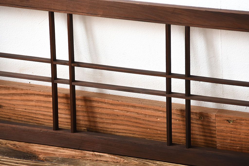 古民具・骨董　古い木のアンティーク格子戸2枚セット(1)