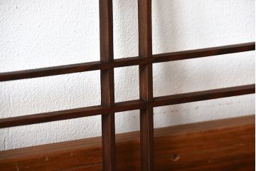 古民具・骨董　古い木のアンティーク格子戸2枚セット(1)