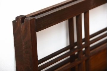 古民具・骨董　古い木のアンティーク格子戸2枚セット(1)