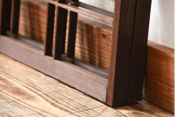 古民具・骨董　古い木のアンティーク格子戸2枚セット(1)