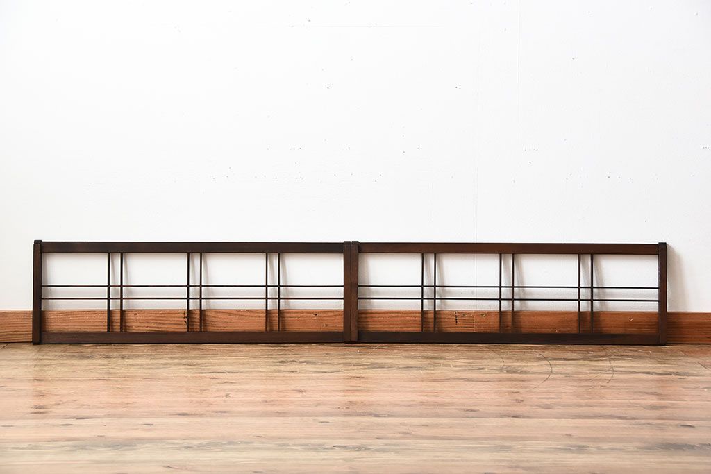 古民具・骨董　古い木のアンティーク格子戸2枚セット(1)