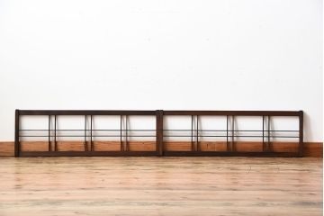 古民具・骨董　古い木のアンティーク格子戸2枚セット(1)